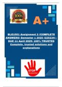 BLG1501 Assignment 2 &lpar;COMPLETE ANSWERS&rpar; Semester 1 2025 &lpar;225234&rpar; - DUE 11 April 2025