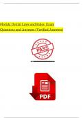 Florida Dental Laws and Rules  Exam Questions and Answers &lpar;Verified Answers&rpar;2025