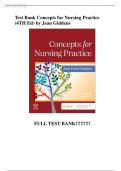 Test Bank For Concepts for Nursing Practice &lpar;4TH Ed&rpar; by Jean Giddens&vert; All chapters&comma; Complete guide graded A&plus;