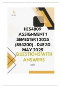 HES4809 ASSIGNMENT 1 SEMESTER 1 2025 &lpar;854300&rpar; &ndash; DUE 30 MAY 2025