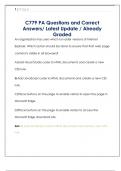 C779 PA Questions and Correct  Answers&sol; Latest Update &sol; Already  Graded