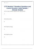 C779 Module 7 Questions Questions and  Correct Answers&sol; Latest Update &sol;  Already Graded