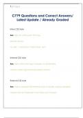 C779 Questions and Correct Answers&sol;  Latest Update &sol; Already Graded