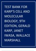 TEST BANK FOR KARP&rsquo;S CELL AND  MOLECULAR  BIOLOGY&comma; 9TH  EDITION&comma;