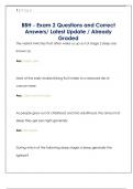 BBH Questions and Correct Answers&sol; Latest Update &sol; Already Grade