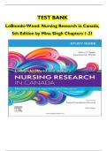TEST BANK LoBiondo-Wood&colon; Nursing Research in Canada&comma; 5th Edition by Mina Singh Chapters 1-21