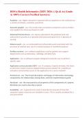 HOSA Health Informatics &lpar;2025&sol; 2026 &rpar; &vert; Qs & As&vert; Grade A&vert; 100&percnt; Correct &lpar;Verified Answers&rpar;
