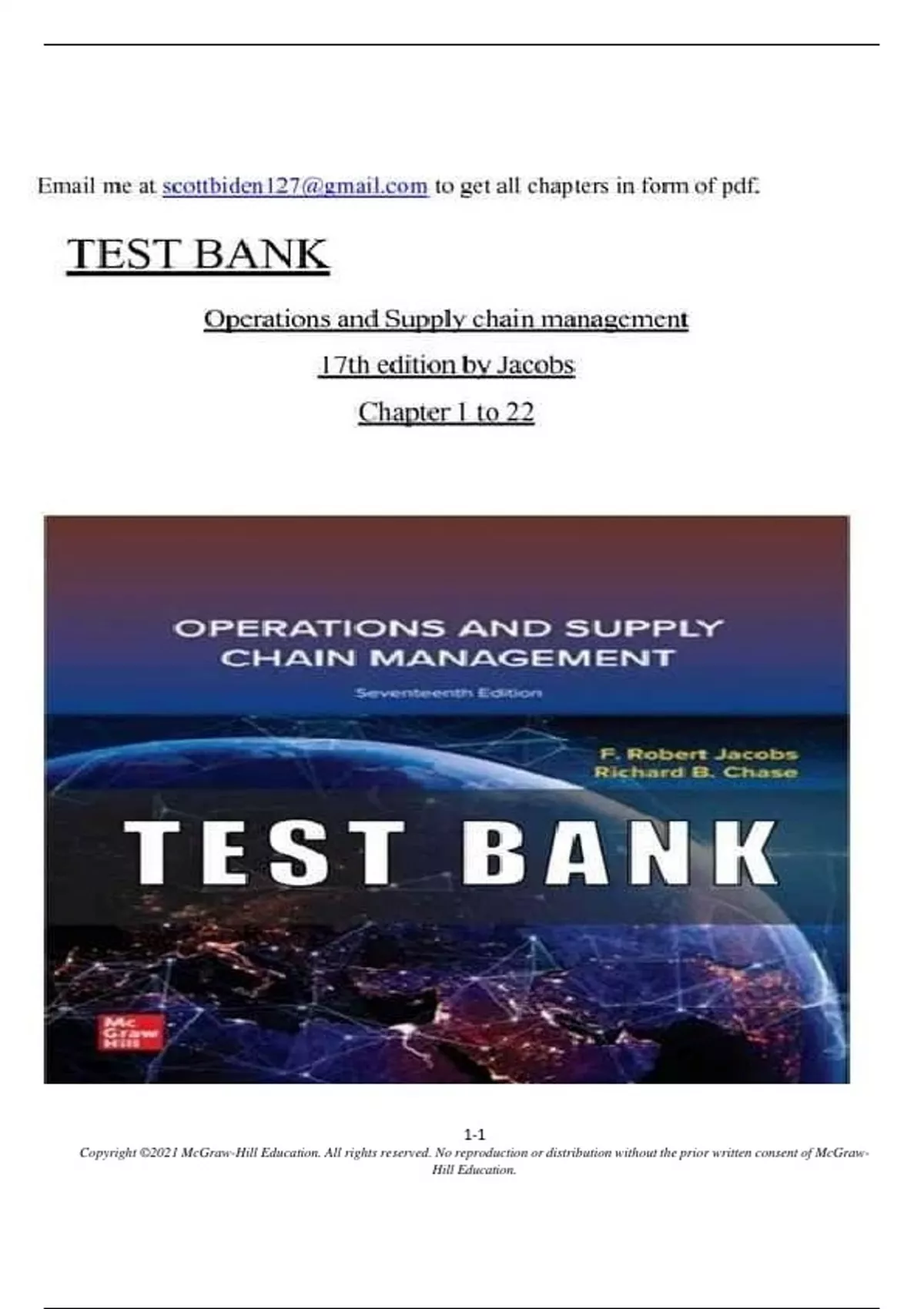 TEST BANK For Operations and Supply Chain Management, 17th Edition by ...