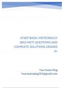 ATSEP-BASIC-METEOROLGY &lpar;BAS-MET&rpar; Questions and Complete Solutions Graded A&plus;