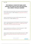 PECT-MODULE 3 EXAM TEST BANK LATEST VERSION THIS YEAR ALL WITH 450 QUESTIONS AND CORRECT DETAILED ANSWERS