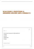 N144 EXAM 1 QUESTIONS & ANSWERS SOLVED 100&percnt; CORRECT&excl;&excl;