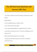 Psy 130 Final Exam Questions and Answers 100&percnt; Pass