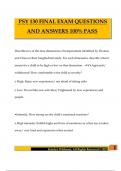 PSY 130 FINAL EXAM QUESTIONS AND ANSWERS 100&percnt; PASS