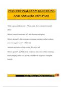 PSYS 130 - Final Exam Questions and Answers 100&percnt; Pass