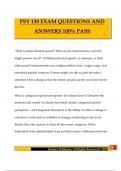 PSY 130 EXAM QUESTIONS AND ANSWERS 100&percnt; PASS