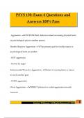 PSY 130 Bundled Exams Questions and Answers 100&percnt; Pass Guaranteed