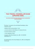 TICO TRAVEL COUNSELLOR EXAM &lpar;UPDATED 2025&rpar; WITH GUARANTEED ACCURATE ANSWERS