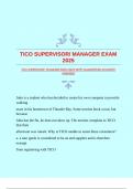 TICO SUPERVISOR&sol; MANAGER EXAM 2025 WITH GUARANTEED ACCURATE ANSWERS