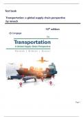 Test Bank for Transportation&colon; A Global Supply Chain Perspective&comma; 10th Edition by Novack &lpar;Ch 1 &ndash; 13 Covered &rpar; LATEST UPDATE