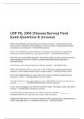 UCF FIL 1000 &lpar;Cinema Survey&rpar; Final Exam Questions & Answers
