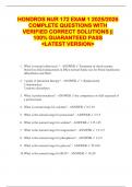 HONDROS NUR 172 EXAM 1 2025&sol;2026  COMPLETE QUESTIONS WITH  VERIFIED CORRECT SOLUTIONS &vert;&vert;  100&percnt; GUARANTEED PASS  <LATEST VERSION> 