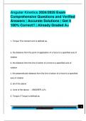 Angular Kinetics 2024&sol;2025 Exam  Comprehensive Questions and Verified  Answers &vert; Accurate Solutions &vert; Get it  100&percnt; Correct&excl;&excl; &vert; Already Graded A&plus;