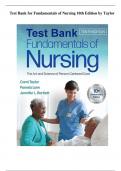 Test Bank for Fundamentals of Nursing&colon; The Art and Science of Person-Centered Care 10th Edition by Taylor&comma; Lynn & Bartlett&comma; All 47 Chapters Covered&comma; Verified Latest Edition