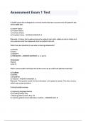 Assessment Exam 1 Test CCHS questions and answers