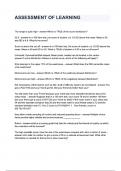 ASSESSMENT OF LEARNING questions and answers