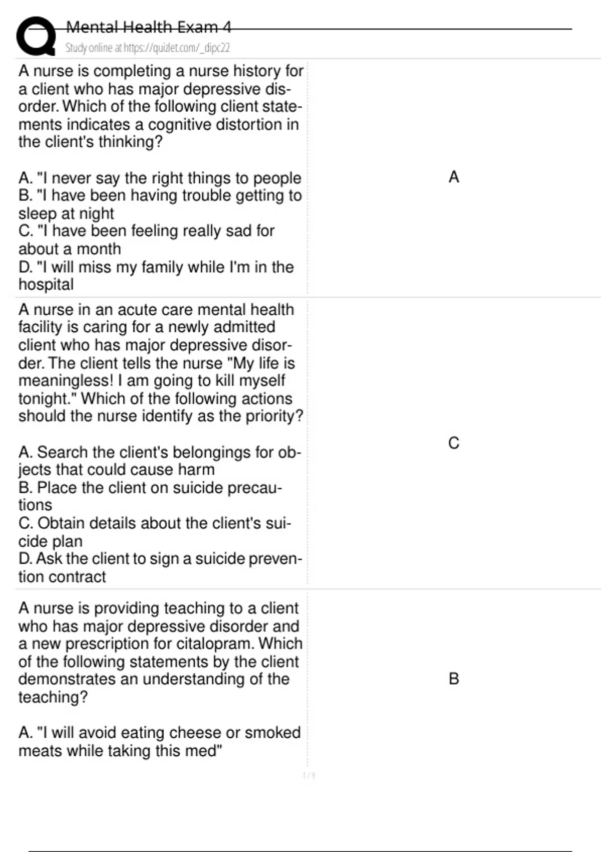 Eham 4 mental health exam 4. Latest 2025 - Mental health exam 4. Latest 2025 ...