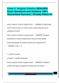 Exam 2&colon; Angular Kinetics 2024&sol;2025  Exam Questions and Answers 100&percnt;  Guaranteed Success &vert; Already Rated A&plus; 