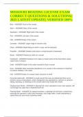 MISSOURI BOATING LICENSE EXAM CORRECT QUESTIONS & SOLUTIONS&vert;&vert; 2025 LATEST UPDATE&vert;&vert; VERIFIED 100&percnt;