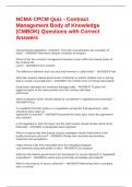 NCMA CPCM Quiz - Contract Management Body of Knowledge &lpar;CMBOK&rpar; Questions with Correct Answers