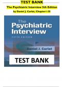 TEST BANK The Psychiatric Interview 5th Edition by Daniel J&period; Carlat&comma; Chapter1-35