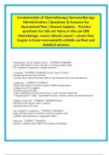 Fundamentals of Chemotherapy Immunotherapy  Administration &vert; Questions & Answers for  Guaranteed Pass &vert; Newest Update&comma; &period; Practice  questions for this set Terms in this set &lpar;89&rpar;  Hematologic cancer &lpar;blood cancer&rpar; -cancer that  begins in bone marrow&vert;with re