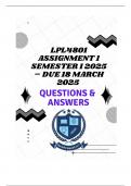 LPL4801 Assignment 1 Semester 1 2025 &ndash; DUE 18 MARCH 2025 