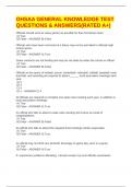 OHSAA GENERAL KNOWLEDGE TEST QUESTIONS & ANSWERS&lpar;RATED A&plus;&rpar;