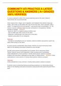 COMMUNITY ATI PRACTICE A LATEST QUESTIONS & ANSWERS &lpar; A&plus; GRADED 100&percnt; VERIFIED&rpar;