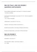 MA 131 Test 1&comma; MA 131 EXAM 2 questions and answers