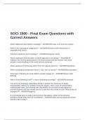 SOCI 1000 - Final Exam Questions with Correct Answers