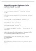 Digital Electronics-Final exam Fully solved already passed