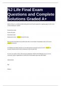 NJ Life Final Exam Questions and Complete Solutions Graded A&plus;