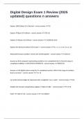 Digital Design Exam 1 Review &lpar;2025 updated&rpar; questions n answers