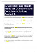 NJ Accident and Health Producer Questions and Complete Solutions Graded A&plus;