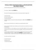 PHYSICAL THERAPY AIDE PRACTICE EXAM A-1 UPDATED QUESTIONS AND CORRECT ANSWERS