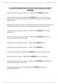 PSYCHIATRY BOARD EXAM UPDATED QUESTIONS AND CORRECT ANSWERS