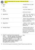 D072 Fundamentals for Success in Business Review Unit 2 Question and answers verified to pass