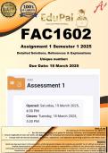 FAC1602 Assignment 1 (100% COMPLETE ANSWERS) Semester 1 2025 - DUE 18 March 2025
