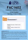 FAC1602 Assignment 1 (ANSWERS) Semester 1 2025 - DISTINCTION GUARANTEED