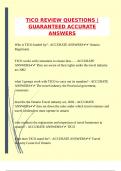 TICO REVIEW QUESTIONS &vert;GUARANTEED ACCURATE ANSWERS